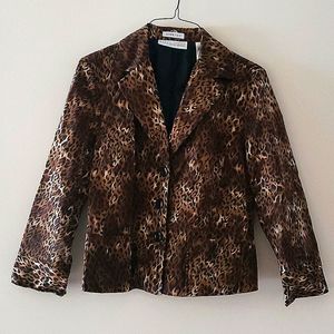 First Issue Liz Claiborne leopard print blazer jacket